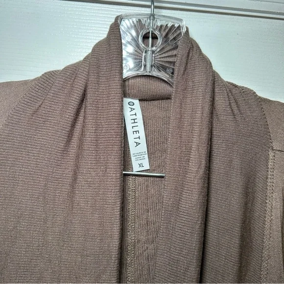 Athleta Brown Knit Open Front Cardigan Women’s XL minimal basic fall cozy career - Picture 3 of 6